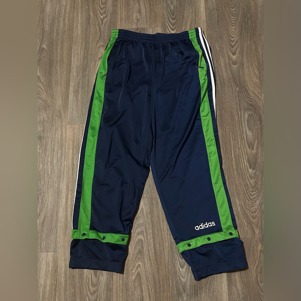 Adidas Navy and Lime Joggers